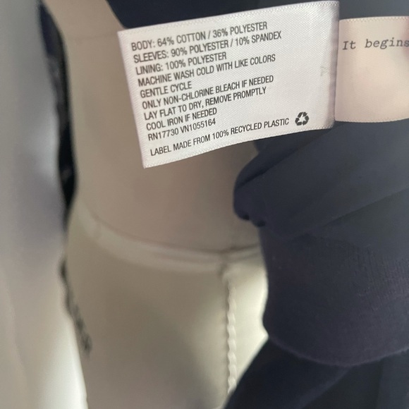 A New Day Navy Mixed Media Bomber Jacket Size XL - Picture 7 of 8